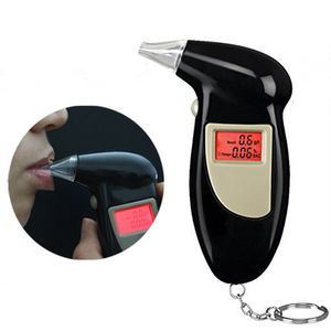 Portable Alcohol Tester Keychains Party Favor LED Backlight Digital Alcohol Detector With 5Pcs Mouthpiece