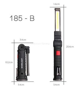 Linterna COB portátil, linterna LED recargable por USB, luz de trabajo, linterna COB magnética, gancho colgante, lámpara para acampar al aire libre, herramienta de reparación