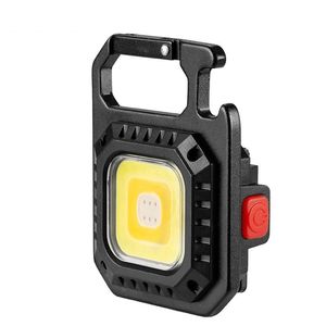 Portable COB Mini Porte-clés Lumière Point culminant Type-C Charge Lampe de travail Lampe de poche extérieure