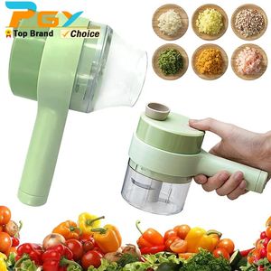 Hachoir à légumes électrique portable Robot culinaire sans fil Hachoir à ail Poivre Piment Oignon Gingembre Boue Masher Cutter Slicer 240113