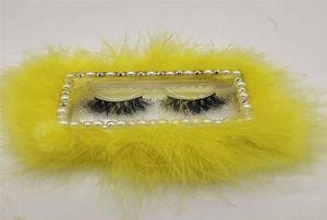 Boîte de cils de plumes portable boîte d'emballage de cils rectangulaires en perles boîte-cadeau en acrylique 9 couleurs fournitures d'emballage de mode 532 V27215066