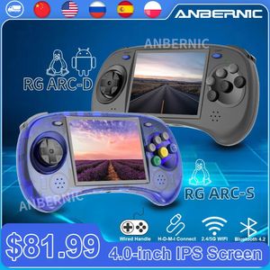 Portable Game Players ANBERNIC RG ARC-D ARC-S Handheld Game Console Six Button Design 4" IPS Linux Android OS Retro Video Players Support Wired Handle 231128