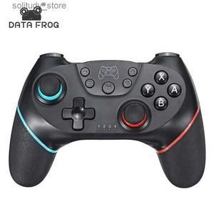 Reproductores de juegos portátiles DATA FROG Controlador inalámbrico Compatible-Nintendo Switch Turbo ajustable con vibración de 6 ejes Gamepad para PC / NS Lite Consola Q240326