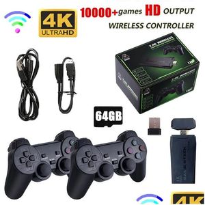 Jugadores de juegos portátiles M8Ii M8 Consola de video 2.4G Controlador inalámbrico doble Stick 4K 20000 Juegos 64GB Retro para Ps1 / Gba Boy Christmas Otzku