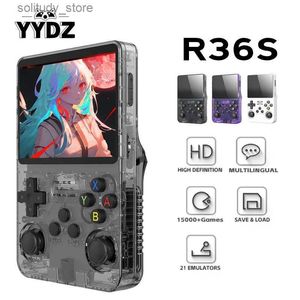 Players de jeu portable R36S Retro Handheld Video Game Console System 3,5 pouces I Screen Portable Handheld Video Player 64 Go 15000 Jeux Q240327