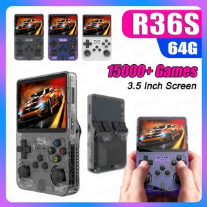 Portable Game Players R36S Retro Handheld Video Game Console 64GB TF Card 10000 Games 3.5 Inch IPS Screen Linux System Portable Pocket Video Player 231114