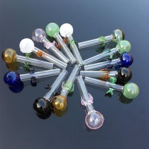 Raccords de tuyauterie en verre portables artisanat en verre tuyau en verre cheveux de couleur mélangée
