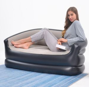 Portable Home Outdoor Canapé gonflable canapé Double Personne Air Sofa Bubble Chair Summer Water Beach Party Blow Up Couchs Lounger pvc floqué matelas lit