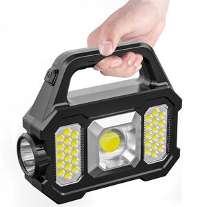 Articles divers ménagers portables Projecteur LED multifonctionnel Super lumineux Lampe de travail Projecteur solaire USB rechargeable Lampe de camping en plein air Lampe de poche ZXF 14