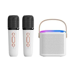Portable Karaoke Machine KTV Blue-tooth System Wireless Dual Microphones HIFI Stereo Sound RGB LED Lights Live Home For Party
