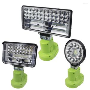 Lechas de trabajo de alarma LED de linternas Portables Lámpara de auto de la antorcha eléctrica para el automóvil para Ryobi 14.4V 18V Níquel de litio una batería P108