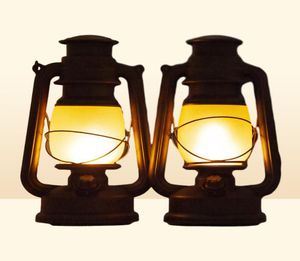 Linternas portátiles Control remoto Vintage Camping Lantern Led Caballada Luz de la carpa Lámpara de batería Tabla de lámpara de keroseno Night7529723