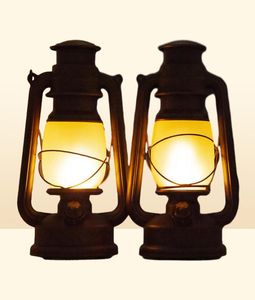 Linternas portátiles Control remoto Vintage Camping Lantern Led Caballado Luz de la carpa Lámpara de batería Tabla de lámpara de keroseno Night9390818