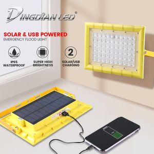 Lanternes portables Soalr LED Camping Light USB Rechargeable Solar Powered 80W Étanche Powerbank Caractéristique Magnétique De Travail Inondation D'urgence