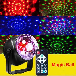 Luces de escenario láser portátiles Efectos LED RGB Bola mágica Mini DJ con control remoto para proyector de club de fiesta de Navidad