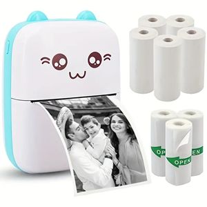 Portable Mini Pocket Printer: Inkless Thermal Printer for Android & iOS - Perfect Gift for Kids, Home, Office & More!