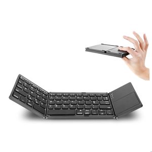 Portable Mini Three Folding Bluetooth Keyboard Wireless Foldable Touchpad Keypad for IOS Android Windows pad Tablet