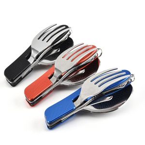 Portable multi tool cutlery multitool flatware utensil bottle can opener fold Spork fork tableware Picnic camp spoon knife
