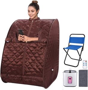 Sauna portátil para una persona con control remoto Sauna de vapor personal 2L Sauna terapéutico Spa en casa para la pérdida de peso Desintoxicación Relajación delgada