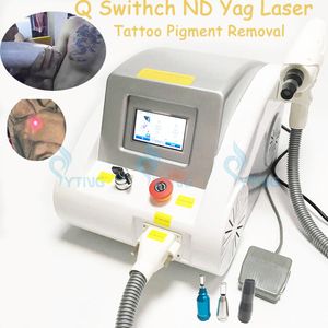 Máquina portátil de eliminación de tatuajes con láser Q Switch Láser Nd Yag Tratamiento de muñeca negra Dispositivo láser de rejuvenecimiento de la piel para uso en salones de belleza