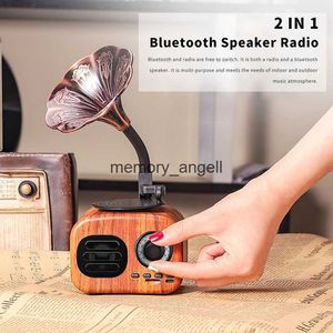 Haut-parleurs portables Haut-parleur Bluetooth rétro bois boîte Portable sans fil Mini haut-parleur extérieur pour système de son TF FM Radio musique MP3 caisson de basses HKD230905