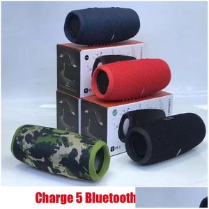 Haut-parleurs portables Charge 5 Haut-parleur Bluetooth avec logo Charge5 Mini subwoofer étanche extérieur sans fil Support Tf Usb Card Ups/Fe Dhxlf