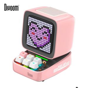Portable Speakers Divoom Ditoo-Pro Retro Pixel Art Bluetooth Speaker Alarm Clock Diy Led Display Board Cute Gift Home Light Decorati Dhy8S