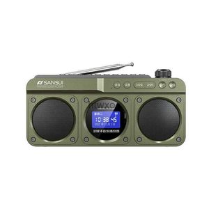 Altavoces portátiles F28 Mini Radio FM para personas mayores Altavoces Bluetooth inalámbricos para exteriores MP3 Walkman Calidad de sonido de alta fidelidad Reloj LED Pantalla de letras YQ240116