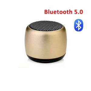 Haut-parleurs portables Mini haut-parleur Bluetooth sans fil Portable métal HiFi TWS fortement étanche Caixa De Som T220831
