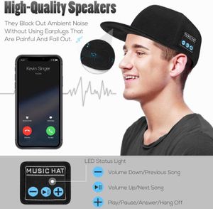 NOUVEAU Chapeau avec Haut-Parleur Bluetooth Chapeau Bluetooth Réglable Casquette de Haut-Parleur Intelligent sans Fil pour Sport de Plein Air Casquette de Baseball avec Micro