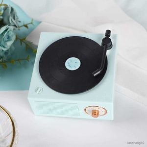 Haut-parleurs portables Old Fashioned Classic Style Bluetooth Black Glue Speaker Vintage Vinyl Record Player Stereo Bass Enhancement Wireless Speaker R230725