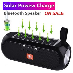 Haut-parleurs portables En vente haut-parleur puissant avec plaque solaire compatible Bluetooth boîte à musique stéréo batterie externe Boombox USB AUX FM Radio TG182 231017