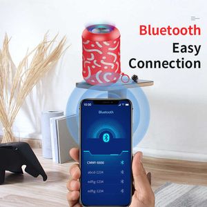 Altavoces portátiles Altavoz Bluetooth portátil inalámbrico impermeable mini reproductor luz LED colorido V5.0 tarjeta de subwoofer reducción inteligente de ruido