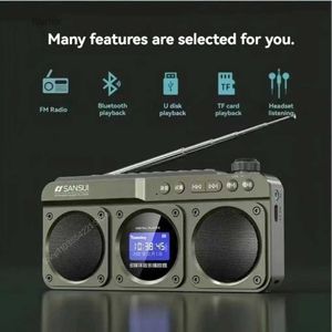 Haut-parleurs portables SANSUI F28 Radio FM Portable MP3 baladeur carte extérieure sans fil Bluetooth haut-parleur haute fidélité Audio qualité horloge LED paroles DisplayL2404