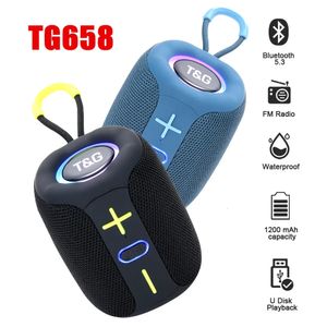 Haut-parleurs portables TG658 Bluetooth haut-parleur sans fil caisson de basses colonne Mini basse FM TF BT musique jouer pour Android iOS téléphone intelligent PC ordinateur portable 231017