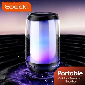 Haut-parleurs portables Toocki Haut-parleur Bluetooth extérieur Lecteur audio de voiture Système audio Hi Fi Boîte stéréo prend en charge l'entrée assistée par carte TF avec lumières LED Q240328