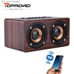 Haut-parleurs portables TOPROAD haut-parleur Bluetooth sans fil en bois Portable HiFi choc basse Altavoz TF caixa de som barre de son pour iPhone Samsung Q230904