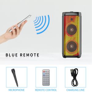 Haut-parleurs portables Haut-parleur Bluetooth sans fil avec microphone extérieur haute puissance Square Dance Subwoofer Party Karaoké Musique Colonne avec carte TF 230718