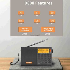 Haut-parleurs portables XHDATA SIHUADON D-808 Radio Portable AM/FM stéréo/SW/MW/LW SSB AIR RDS haut-parleur Radio numérique avec écran LCD réveil Radio HKD230905