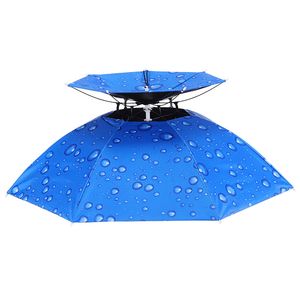 Portable Sun Rain Umbrella Chapeau pliable extérieur Sunshade étanche Camping Camping Fishing Golf Gardening Heads Cap Place Head Haps Hands Free Free Umbrelas HW0195