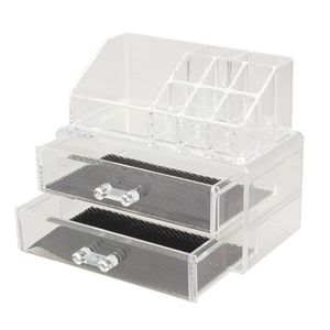 Organizador de maquillaje transparente portátil, caja de almacenamiento, organizador de maquillaje acrílico, cajones de almacenamiento de maquillaje cosmético Christmas293Q