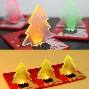 Tarjeta de bolsillo plegable de diseño único portátil LED árbol de Navidad lámpara de luz nocturna novedad regalos de Navidad decoración luces LED JF-495