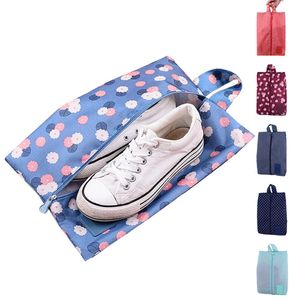 Bolsa de zapatería de viaje a prueba de agua portátil Nylon Storagebag bolsa conveniente almacenamiento organizador zapatos clasificando cremallera Tote WLL579