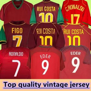 Portugal rétro Ronaldo Jerseys 98 98 99 10 12 02 04 06 Rui Costa Figo Nani Pepe Boa Morte Vintage Classic Football Shirts Camisetas de Futbol 98 99 2010 2012