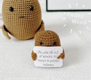 Positive Potatoes Room Decor Ornament Knit Inspired Toy Tiny Yarn handmade Doll Funny Christams Gift Home Decoration Accessories