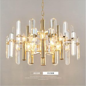 Lámpara de araña posmoderna, decoración para sala de estar de estilo europeo, lámpara LED de cristal de lujo hecha en China