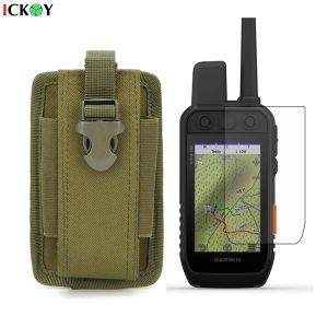 SCHECHES MILITAL TACTICAL PORTABLE SCHECH CASE + SCREAT Protector Shield Film For Handheld GPS Garmin Alpha 200I 300i 200 300 Alpha200i