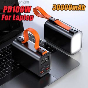 Power Bank 30000mAh 100W Tipo C PD Powerbank de carga rápida bidireccional para 14 Samsung Laptop Notebook Powerbank Q230826