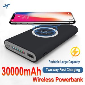 Power Bank 30000 mAh sans fil bidirectionnel charge rapide Powerbank Portable haute capacité chargeur de batterie externe pour iPhone Xiaomi