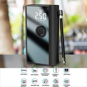 Power Bank 4000mAh Chargeur Portable Avec Pompe À Air Pour Pneu De Voiture USB Charge Rapide Pour iPhone Xiaomi Samsung LED Light Power Bank L230619